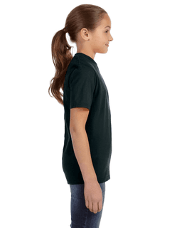 Sample of Anvil 780B Youth Midweight T-Shirt in BLACK from side sleeveleft