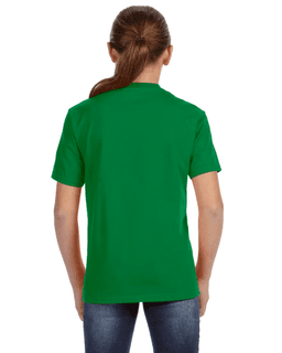 Sample of Anvil 780B Youth Midweight T-Shirt in KELLY GREEN from side back