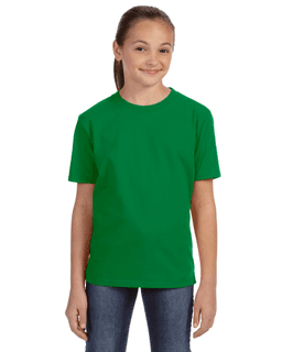 Sample of Anvil 780B Youth Midweight T-Shirt in KELLY GREEN from side front