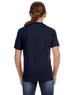 Sample of Anvil 780B Youth Midweight T-Shirt in NAVY from side back