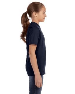 Sample of Anvil 780B Youth Midweight T-Shirt in NAVY from side sleeveleft