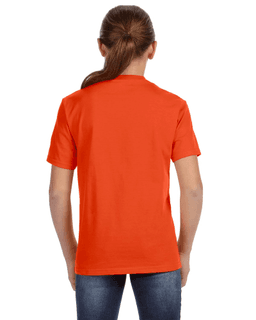 Sample of Anvil 780B Youth Midweight T-Shirt in ORANGE from side back