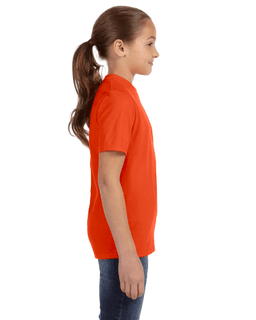 Sample of Anvil 780B Youth Midweight T-Shirt in ORANGE from side sleeveleft