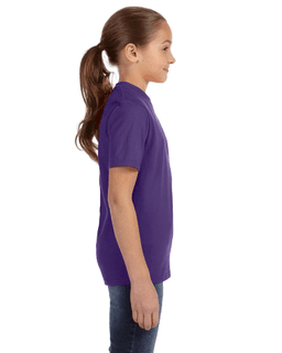 Sample of Anvil 780B Youth Midweight T-Shirt in PURPLE from side sleeveleft