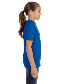 Sample of Anvil 780B Youth Midweight T-Shirt in ROYAL BLUE from side sleeveleft