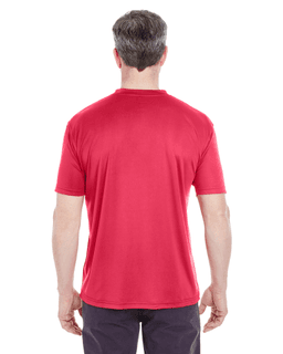 Sample of UltraClub 8420 - Men's Cool & Dry Sport Performance Interlock T-Shirt in CARDINAL from side back