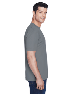 Sample of UltraClub 8420 - Men's Cool & Dry Sport Performance Interlock T-Shirt in CHARCOAL from side sleeveleft