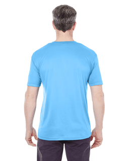 Sample of UltraClub 8420 - Men's Cool & Dry Sport Performance Interlock T-Shirt in COLUMBIA BLUE from side back