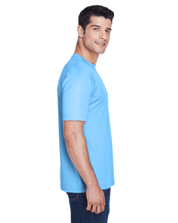 Sample of UltraClub 8420 - Men's Cool & Dry Sport Performance Interlock T-Shirt in COLUMBIA BLUE from side sleeveleft