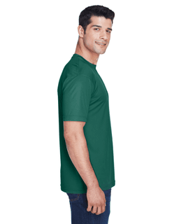 Sample of UltraClub 8420 - Men's Cool & Dry Sport Performance Interlock T-Shirt in FOREST GREEN from side sleeveleft