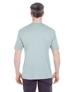 Sample of UltraClub 8420 - Men's Cool & Dry Sport Performance Interlock T-Shirt in GREY from side back