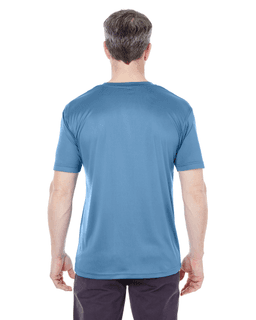 Sample of UltraClub 8420 - Men's Cool & Dry Sport Performance Interlock T-Shirt in INDIGO from side back