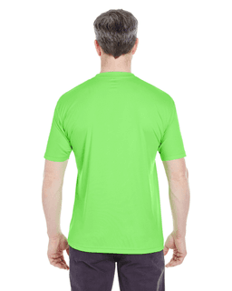 Sample of UltraClub 8420 - Men's Cool & Dry Sport Performance Interlock T-Shirt in LIME from side back