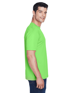 Sample of UltraClub 8420 - Men's Cool & Dry Sport Performance Interlock T-Shirt in LIME from side sleeveleft