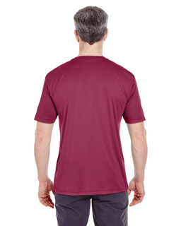 Sample of UltraClub 8420 - Men's Cool & Dry Sport Performance Interlock T-Shirt in MAROON from side back