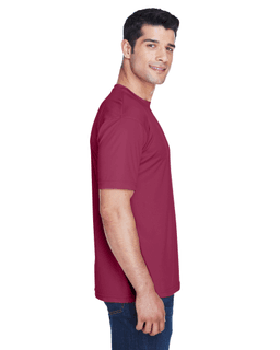 Sample of UltraClub 8420 - Men's Cool & Dry Sport Performance Interlock T-Shirt in MAROON from side sleeveleft