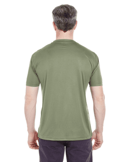 Sample of UltraClub 8420 - Men's Cool & Dry Sport Performance Interlock T-Shirt in MILITARY GREEN from side back