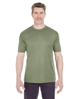 Sample of UltraClub 8420 - Men's Cool & Dry Sport Performance Interlock T-Shirt in MILITARY GREEN from side front