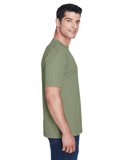 Sample of UltraClub 8420 - Men's Cool & Dry Sport Performance Interlock T-Shirt in MILITARY GREEN from side sleeveleft