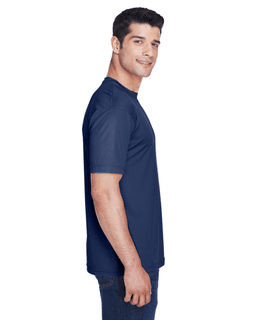 Sample of UltraClub 8420 - Men's Cool & Dry Sport Performance Interlock T-Shirt in NAVY from side sleeveleft