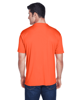 Sample of UltraClub 8420 - Men's Cool & Dry Sport Performance Interlock T-Shirt in ORANGE from side back