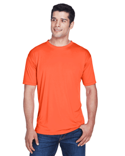 Sample of UltraClub 8420 - Men's Cool & Dry Sport Performance Interlock T-Shirt in ORANGE from side front