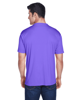 Sample of UltraClub 8420 - Men's Cool & Dry Sport Performance Interlock T-Shirt in PURPLE from side back