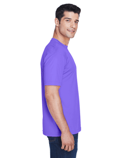 Sample of UltraClub 8420 - Men's Cool & Dry Sport Performance Interlock T-Shirt in PURPLE from side sleeveleft