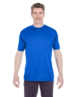 Sample of UltraClub 8420 - Men's Cool & Dry Sport Performance Interlock T-Shirt in ROYAL from side front