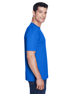 Sample of UltraClub 8420 - Men's Cool & Dry Sport Performance Interlock T-Shirt in ROYAL from side sleeveleft