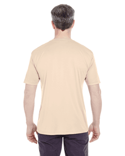 Sample of UltraClub 8420 - Men's Cool & Dry Sport Performance Interlock T-Shirt in SAND from side back