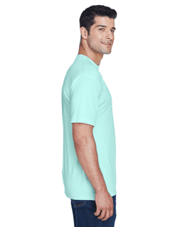 Sample of UltraClub 8420 - Men's Cool & Dry Sport Performance Interlock T-Shirt in SEA FROST from side sleeveleft