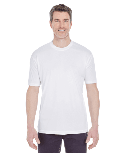 Sample of UltraClub 8420 - Men's Cool & Dry Sport Performance Interlock T-Shirt in WHITE style