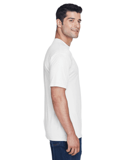 Sample of UltraClub 8420 - Men's Cool & Dry Sport Performance Interlock T-Shirt in WHITE from side sleeveleft