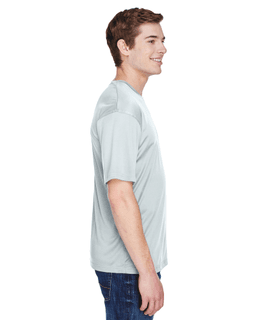 Sample of UltraClub 8620 - Men's Cool & Dry Basic Performance T-Shirt in GREY from side sleeveleft