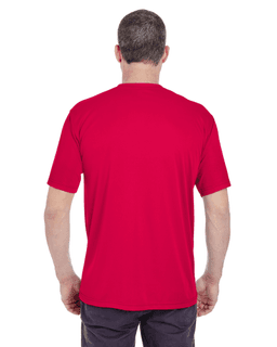 Sample of UltraClub 8620 - Men's Cool & Dry Basic Performance T-Shirt in RED from side back