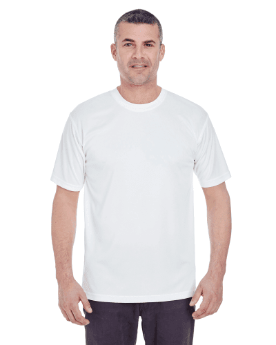 Sample of UltraClub 8620 - Men's Cool & Dry Basic Performance T-Shirt in WHITE style