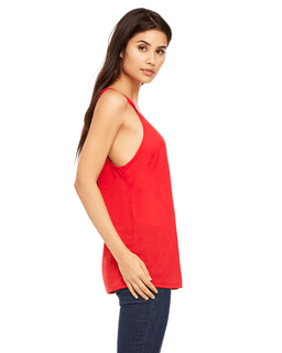 Sample of Bella 8838 - Ladies' Slouchy Tank in RED from side sleeveleft