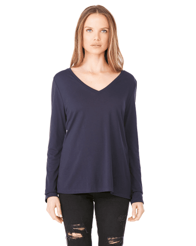 Sample of Bella 8855 - Ladies' Flowy Long Sleeve V-Neck in MIDNIGHT style