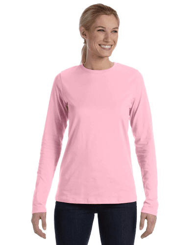 Sample of Bella B6450 - Ladies' Relaxed Jersey Long-Sleeve T-Shirt in PINK style