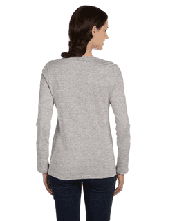 Sample of Bella B6500 - Ladies' Jersey Long-Sleeve T-Shirt in ATHLETIC HEATHER from side back