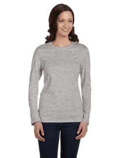 Sample of Bella B6500 - Ladies' Jersey Long-Sleeve T-Shirt in ATHLETIC HEATHER from side front