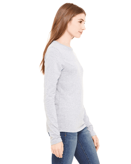 Sample of Bella B6500 - Ladies' Jersey Long-Sleeve T-Shirt in ATHLETIC HEATHER from side sleeveleft