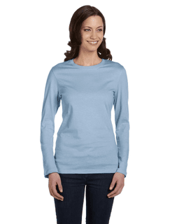 Sample of Bella B6500 - Ladies' Jersey Long-Sleeve T-Shirt in BABY BLUE from side front