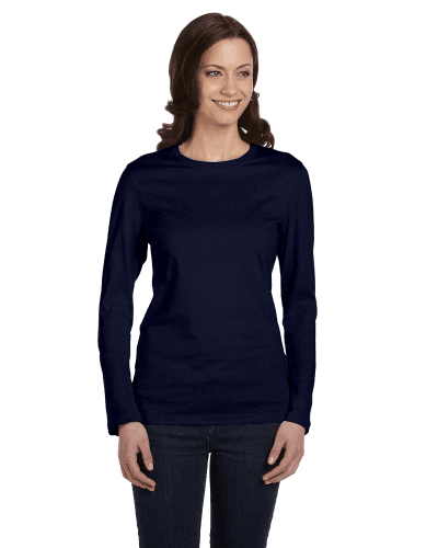 Sample of Bella B6500 - Ladies' Jersey Long-Sleeve T-Shirt in NAVY style