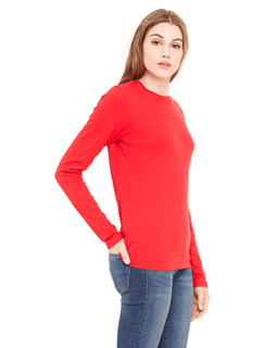 Sample of Bella B6500 - Ladies' Jersey Long-Sleeve T-Shirt in RED from side sleeveleft