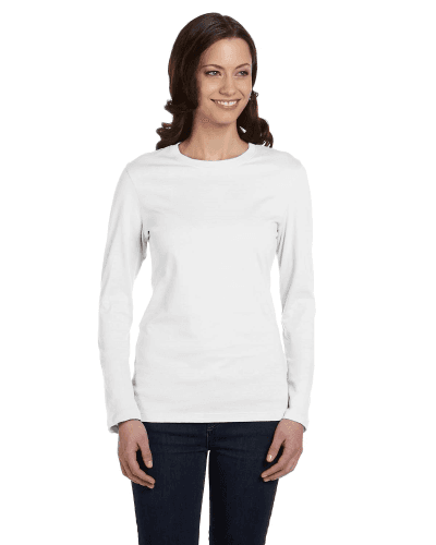 Sample of Bella B6500 - Ladies' Jersey Long-Sleeve T-Shirt in WHITE style