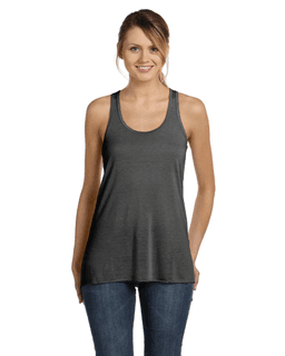 Sample of Ladies' Flowy Racerback Tank in BLACK MARBLE from side front