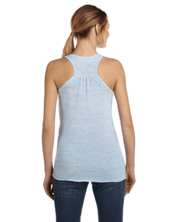 Sample of Ladies' Flowy Racerback Tank in BLUE MARBLE from side back