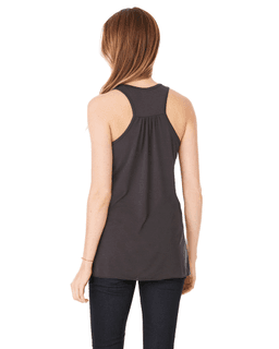 Sample of Ladies' Flowy Racerback Tank in DARK GREY from side back